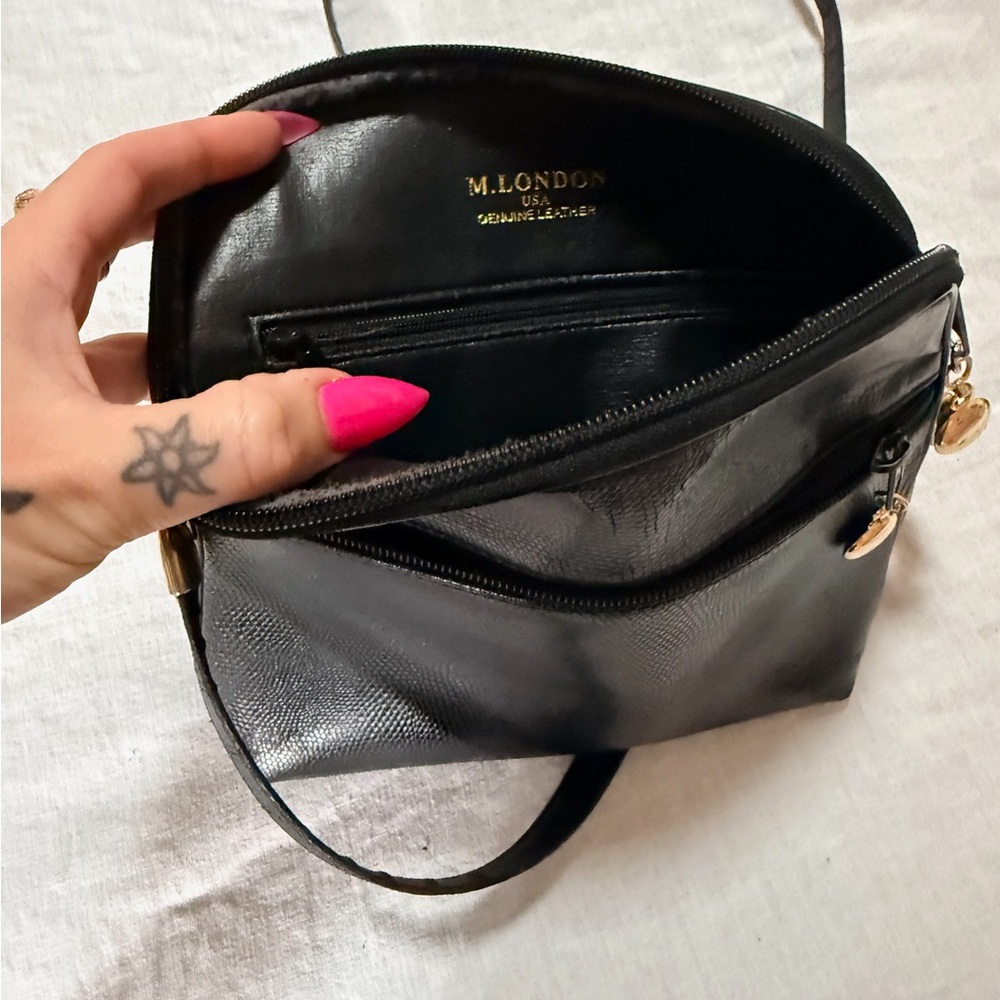 Vintage M. London Elegant Black Crossbody Bag